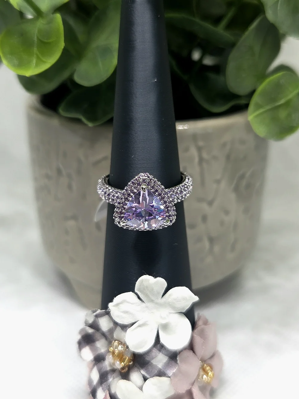 BP Elegant Trillion-Cut Lavender Topaz Ring